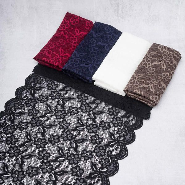 Набор эластичного кружева 400 мм, 5 шт по 1.5 метра ±5 см, ассорти