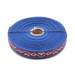 Лента (тесьма) жаккардовая 18.0 мм / 25±1 метров, с метанитом, рис. 9366, С1856Г17 синий/красный