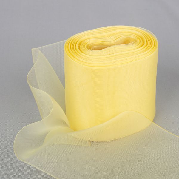 Лента капроновая (органза) для бантов 80.0 мм / 25±1 метров, желтый, Gamma С 3628