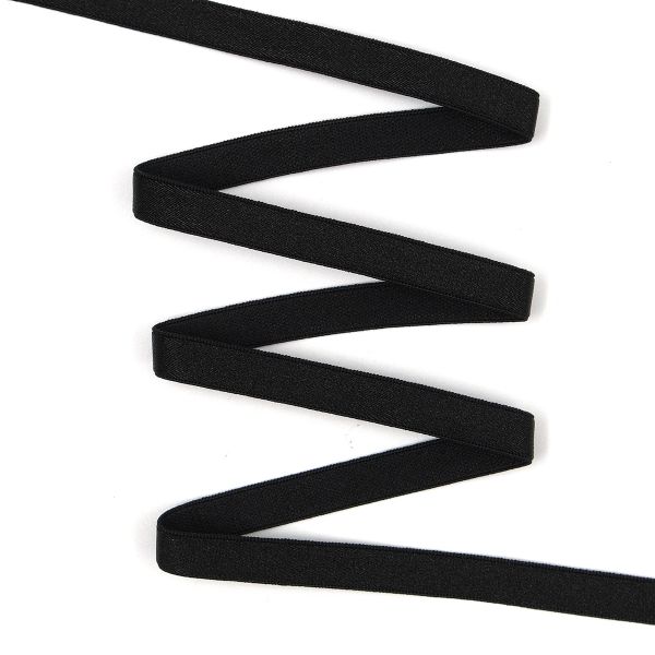 Резинка бельевая (бретелечная) блестящая 10.0 мм / 50 метров, черный, ML177.010