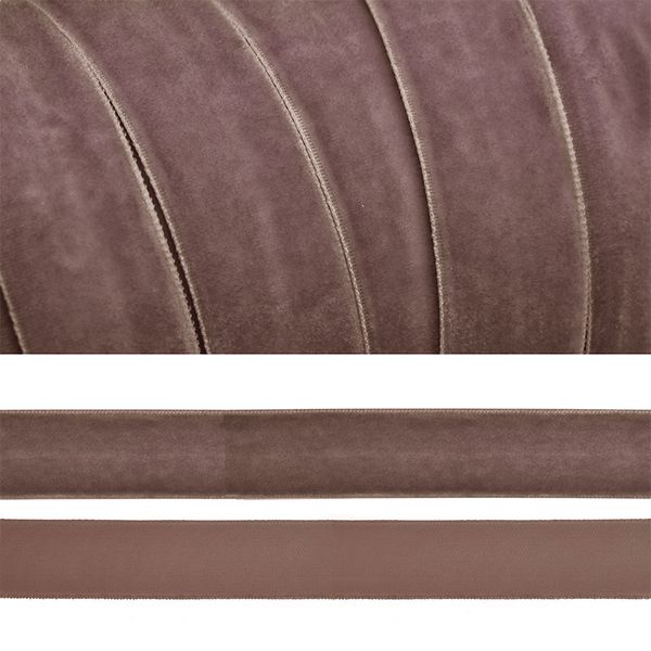 Лента бархатная (тесьма) 20.0 мм / 20±1 метров, нейлон, пыльно-сиреневый