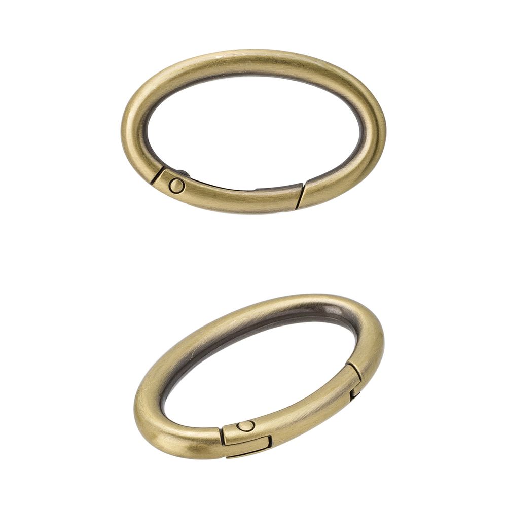 Карабин металл кольцо овал 38х21 мм, 10 шт, тертая бронза, ГУ12863