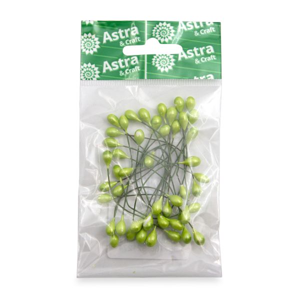 Тычинки для искусственных цветов 0,5х6см, вес 10гр. (4 салатовый), AR561