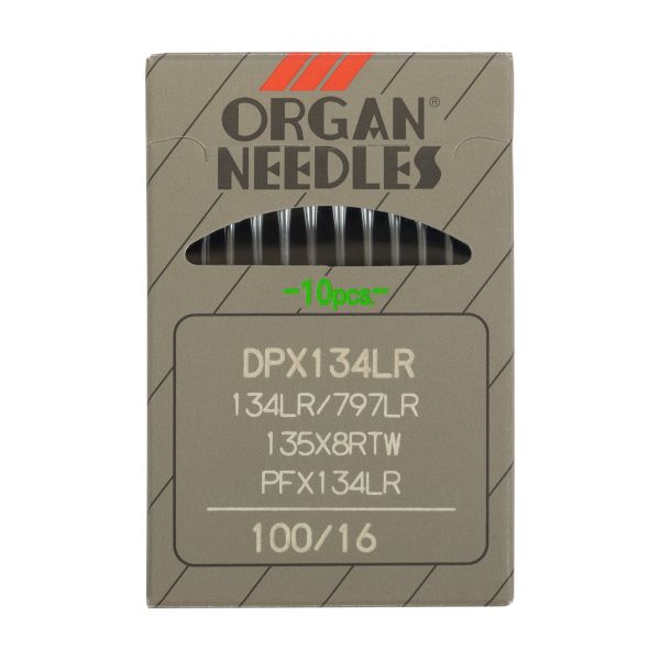 Иглы для промышленных швейных машин Organ 134 LR, 10 шт, 100