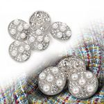 Пуговицы на ножке металлические 34L=21мм, С-MP17 цв.серебро/перламутр, 5 шт