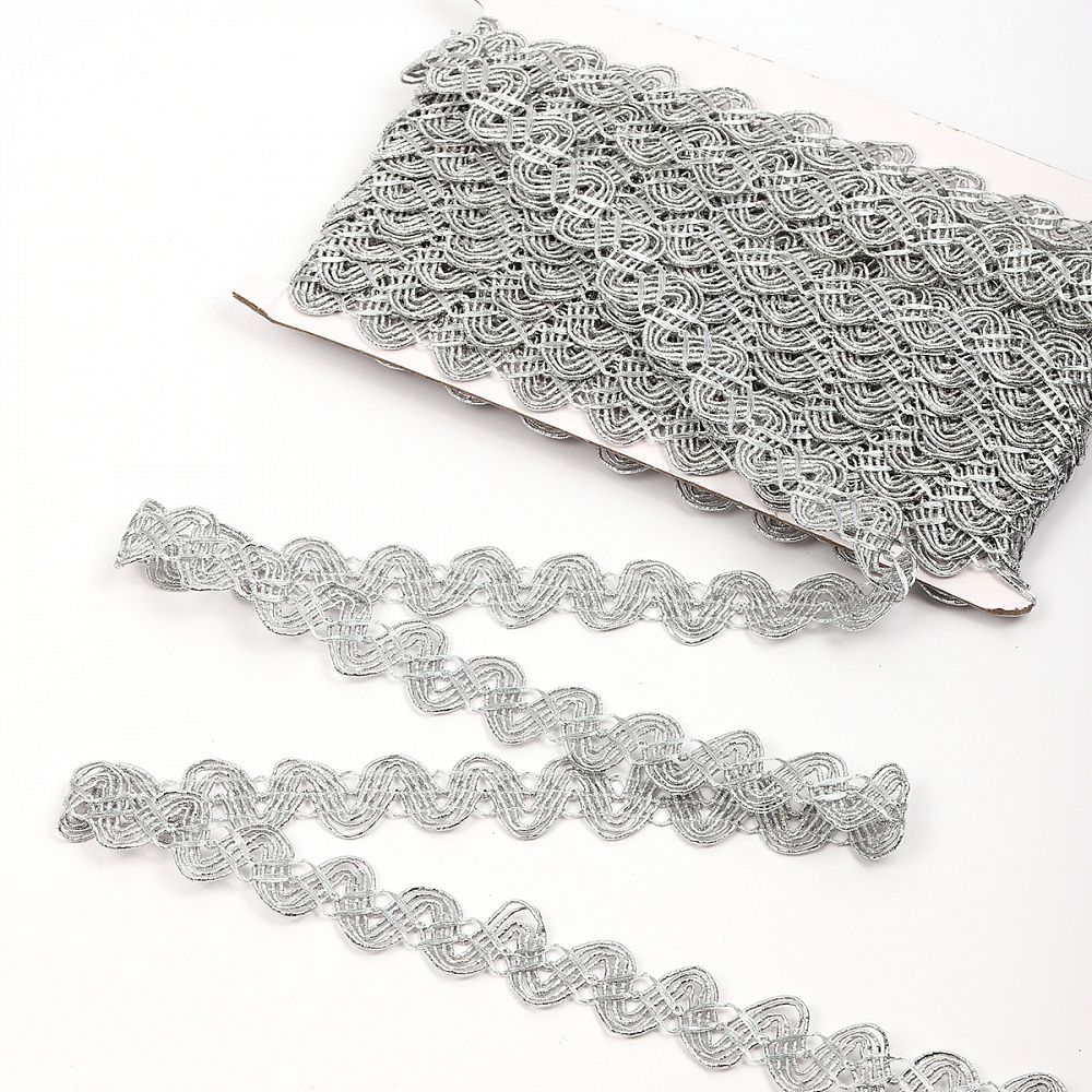 Тесьма отделочная 20 мм / 13.71 метров, TBY 901 цв.серебро