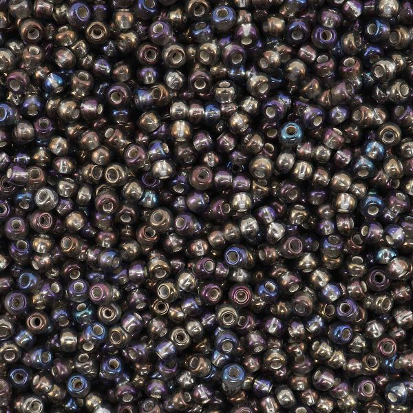 Бисер Preciosa прозрачный с серебр. центром и радужным покрытием 10/0 (2.3 мм), круг.отв, 50 г, (47019)