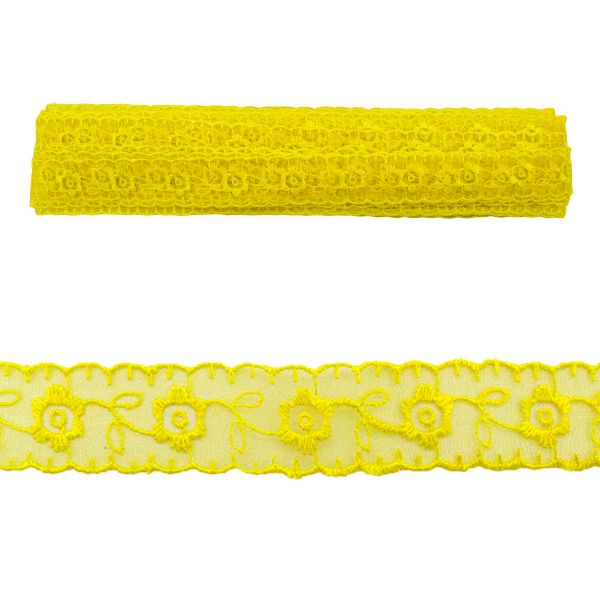Кружево капроновое 22 мм / 13.71м 0574-1003, цв.A517 желтый