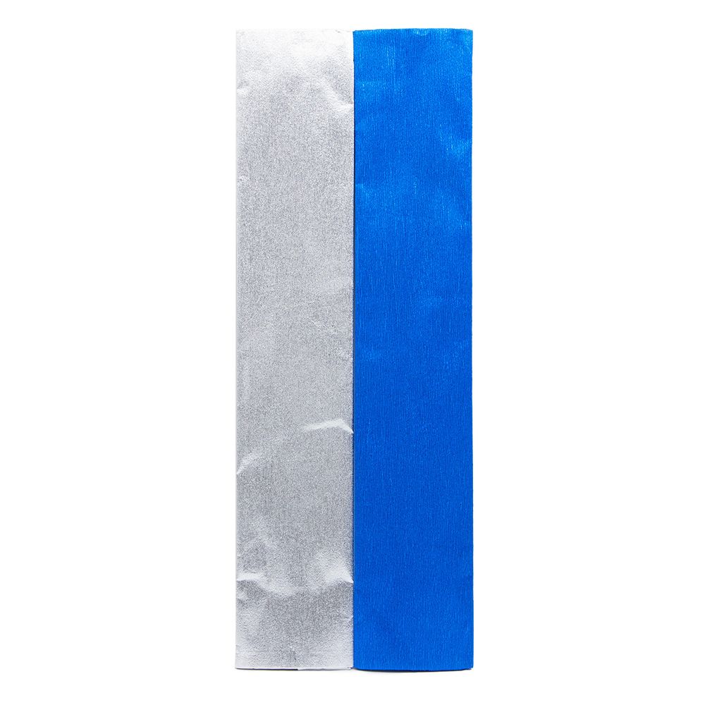 Бумага креповая упаковочная металлик, 50х200 см, 2 цвета, сине-серебрянный, Astra&amp;Craft