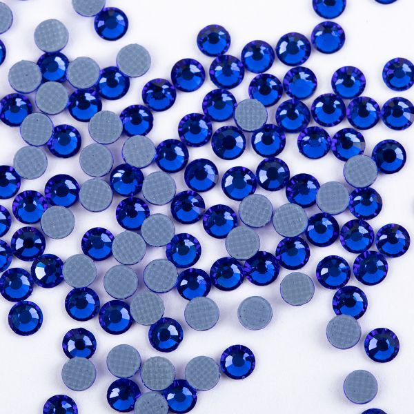 Стразы клеевые акрил 3-3.2 мм, 1х144 шт, SS12 013 синий (sapphire), Zlatka RS/144