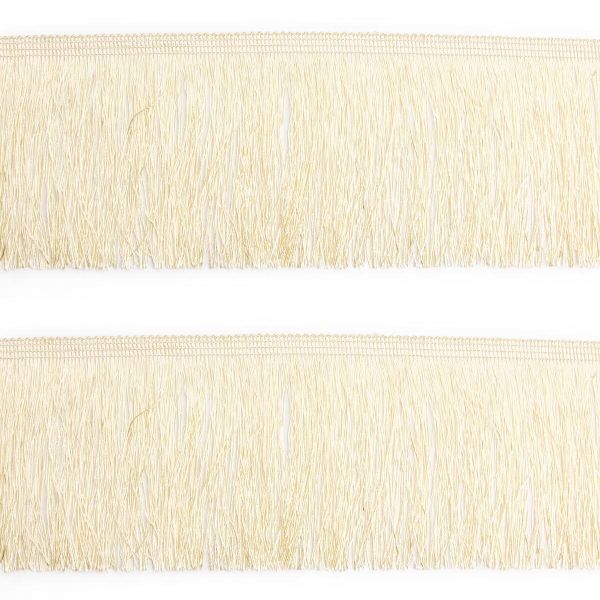 Бахрома отделочная широкая 120.0 мм / 25 метров, нитяная, 055 кремово-желтый, 0390-0310