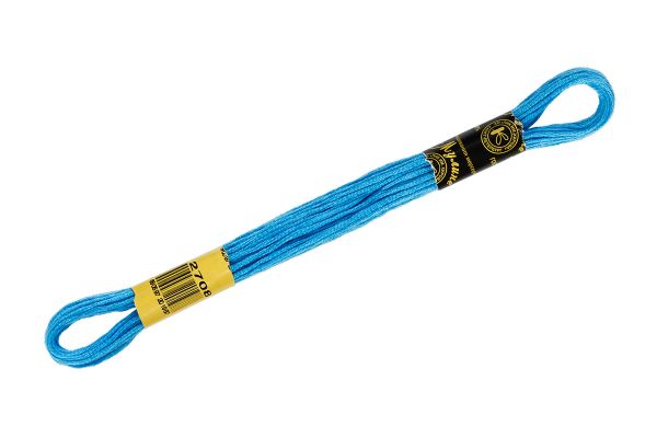 Мулине ПНК им.Кирова цв.2708 голубой, 24 мотка по 8 метров