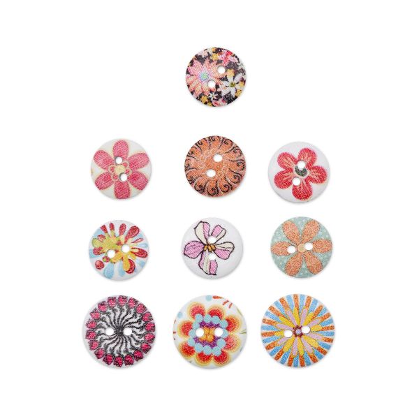 Украшения декоративные пуговицы деревянные Ассорти №2, 15-18 мм, 100 шт