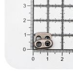 Фиксатор (зажим) для шнура металл плоский, 2 отв., 12х13.5 мм, (in ⌀3 мм), мет. цв.т.серебро, 20 шт