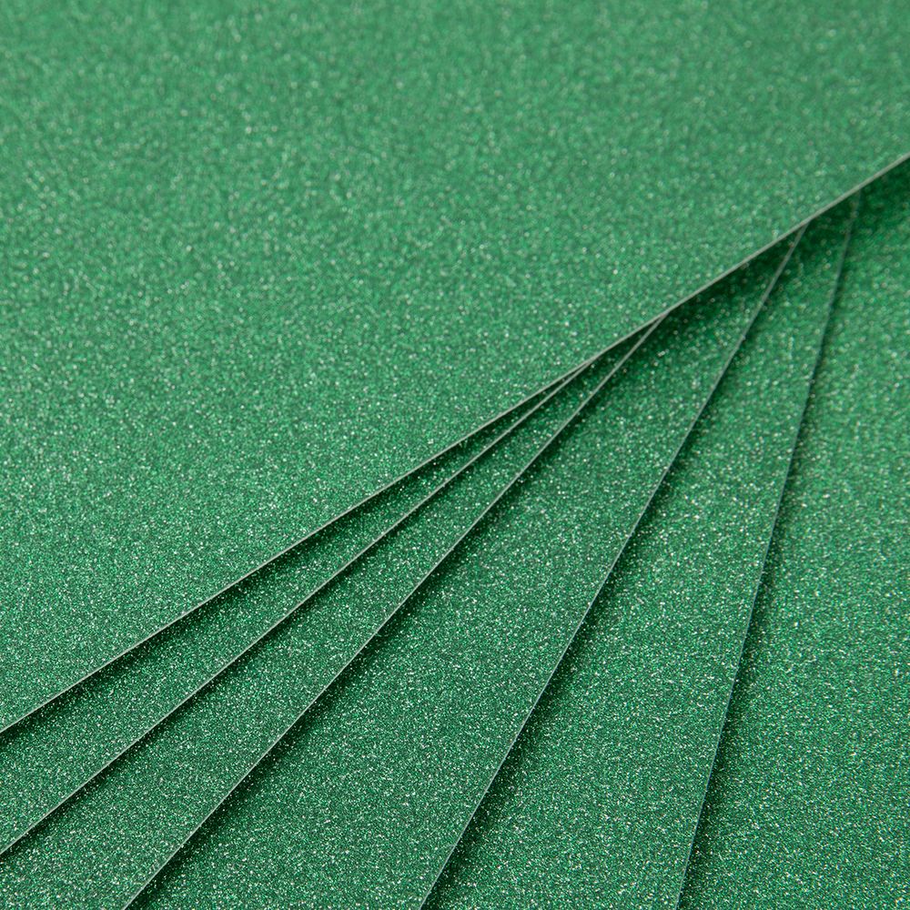 Бумага цветная глиттерная 250 г/м², А4, 21х29.7 см, 10 шт, 06-зеленый (green), Vista-Artista GLIT-A4