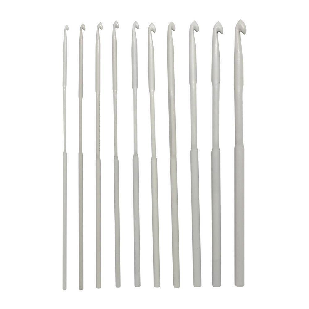 Набор крючков для вязания ⌀2,00-5,0 мм, 13 см, 10 шт, алюминий, Pony