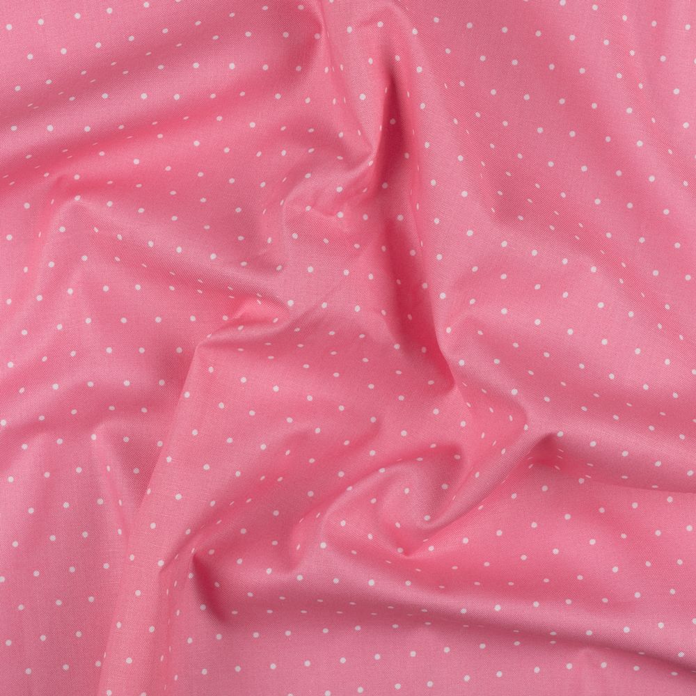 Ткань для пэчворка Peppy Бабушкин сундучок, отрез 50х55 см, 140 г/м², БС-54 горох розовый, Peppy