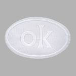 Термоаппликация овал OK 92х60мм (White (белый)), 2 шт, LA560