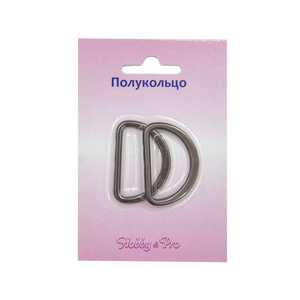 Полукольцо литое металл 30.0 мм (in), (внешн. 35х23 мм), 2 шт, Hobby&Pro, чер.никель
