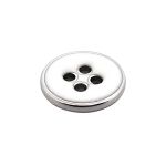 Пуговицы 4 прокола 18L (11мм), пластик (White/S белый с серебром), RBz-93, 36 шт