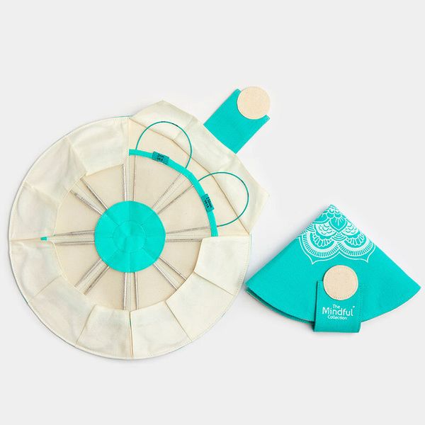 Набор круговых спиц Knit Pro Mindful Explore (Исследовать) нержавеющая сталь, пластик, серебристый, бирюзовый, 8 видов спиц в наборе, 36320