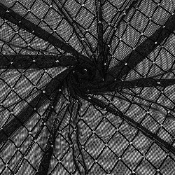 Сетка бельевая эластичная 85 г/м², шир.150 см / 25 метров, с флоком TBY.SZ030218 цв.черный /SZ030218.01/