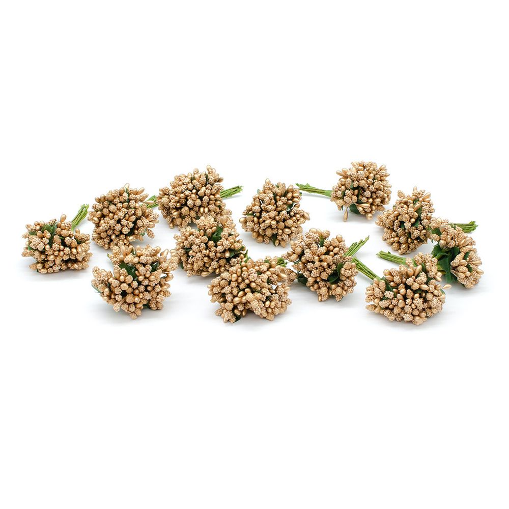 Цветы искусственные декоративные 2см (12 штук) (коричневый)