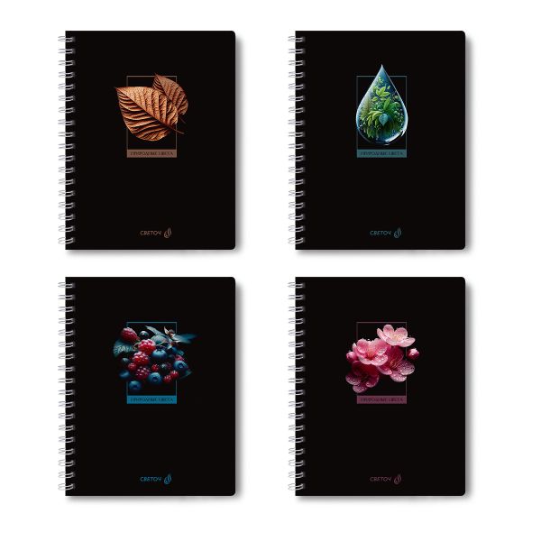 Тетрадь ученическая общая с двойной обложкой, A5 96 л. на гребне 65 г/м², белизна 100 %, 4 шт, клетка, 01209 Грани прекрасного, Светоч Т118