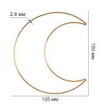 Каркас для рукоделия полумесяц (заготовка) сталь металл, под золото, Gamma RKC-015