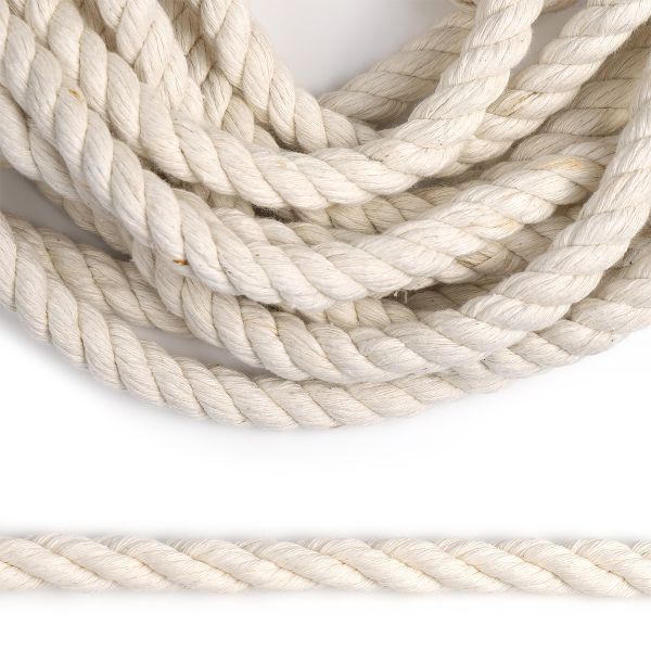 Шнур (канат) хлопковый крученый ⌀14 мм молочный, 5 м