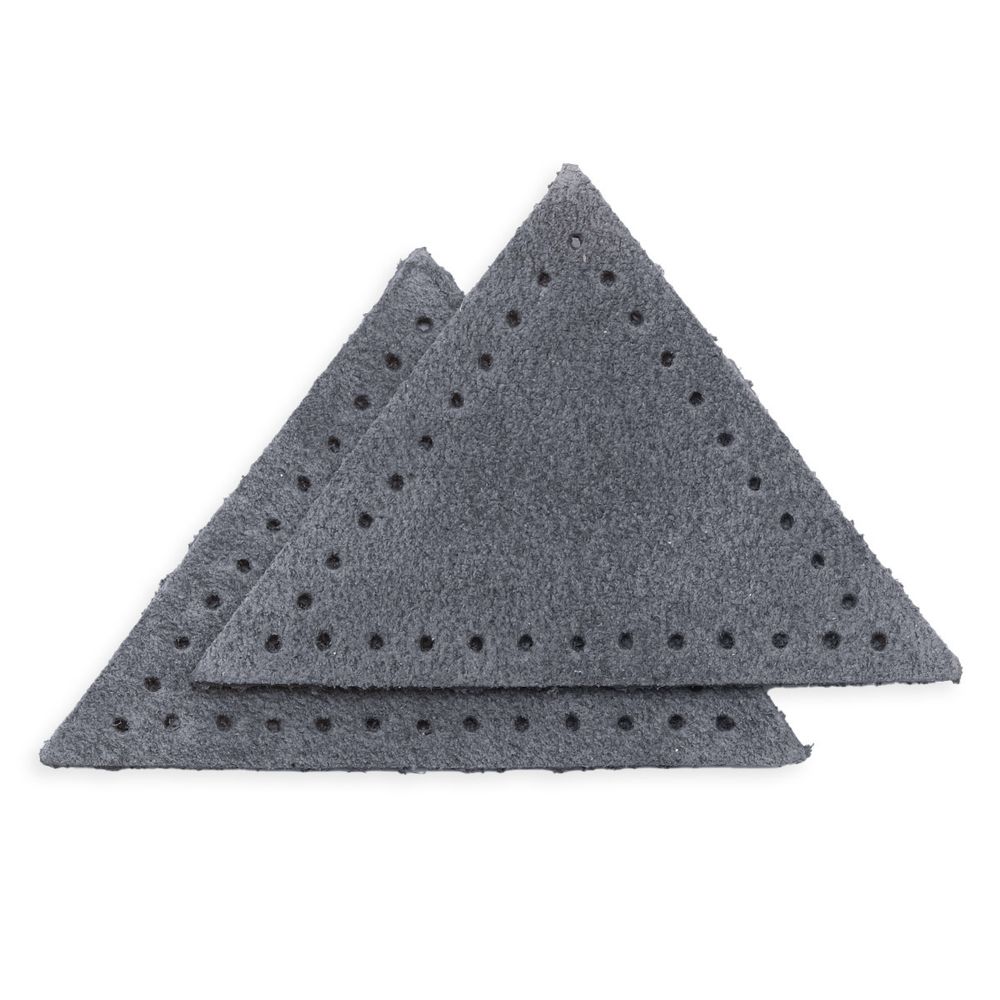Заплатки пришивные из замши треугольник 5х5х5 см, с перфорацией, 2шт/уп, 26 серый, 59901