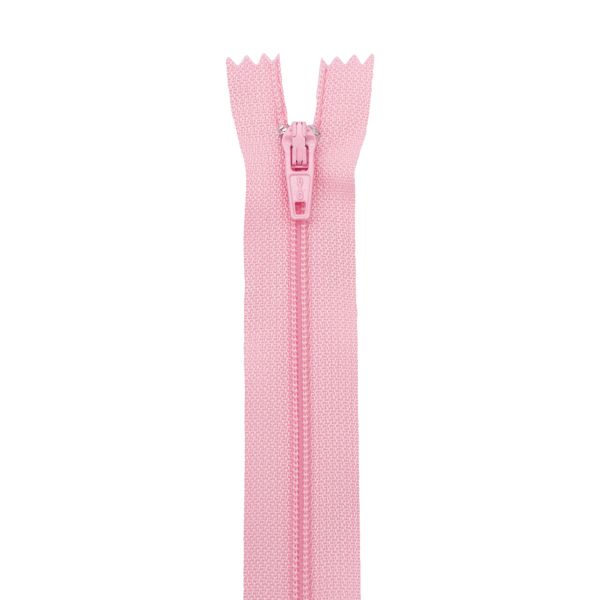 Молния спираль (витая) брючная Т3 (3 мм) 1 зам., н/раз., 20 см, автомат, роз, 30109, 10 шт