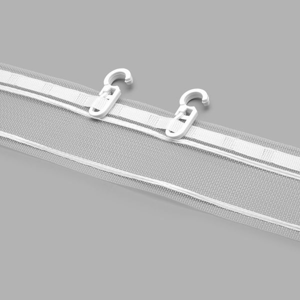 Лента (тесьма) шторная: сборка бантовая (1:2.5) 55 мм / 50 метров