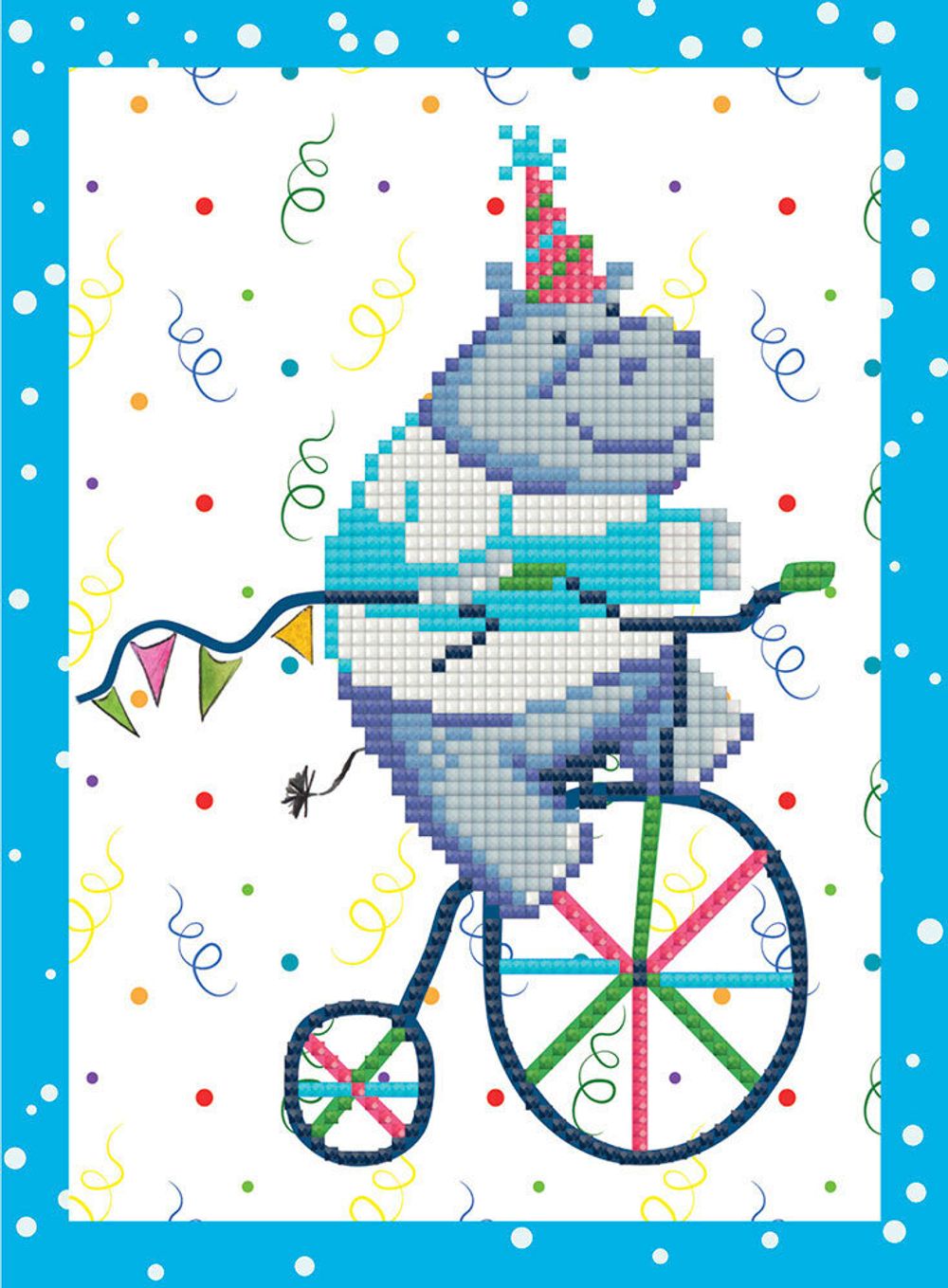 Алмазная (кристальная) мозаика Фрея, Бегемотик, 19,5х14 см