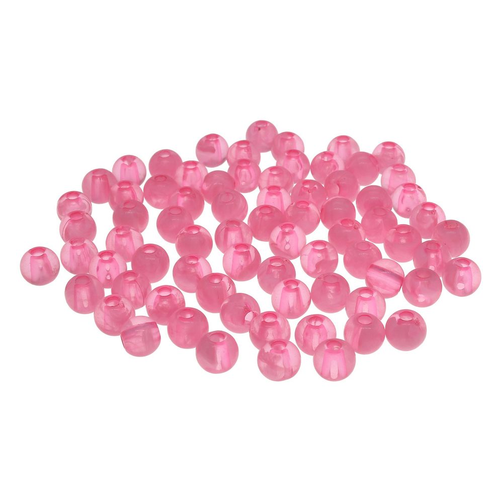 Бусины пластик ⌀6 мм, полупрозрачные, 20 г, 170±10шт, Astra&amp;Craft, 022 розовый