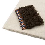 Ткань для рукоделия в наборе с тесьмой жаккард -бахрома 50х50см+1м (21947/34113 т.коричневый) 29501