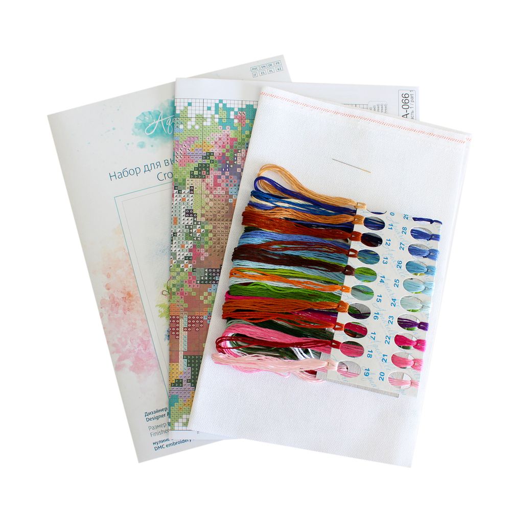 Набор для вышивания нитками МП Студия (Акварель), Весёлые соседи, 21х16 см