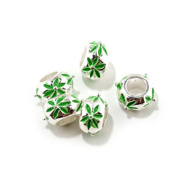 Бусины металл с эмалью 7х10 мм, №1 in ⌀5 мм, цв. 2, 10 шт, Tesoro