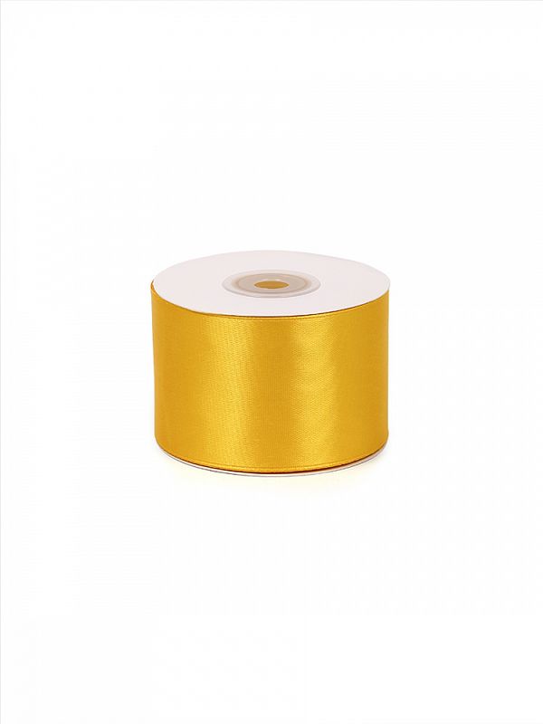 Лента атласная 1-сторонняя 50.0 мм / 22.5±1 метра, 3016 т.желтый, Magic4Hobby