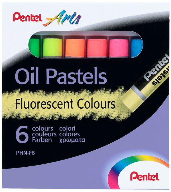 Пастель масляная флуоресцентная Pentel 6 цв, PHN-F6