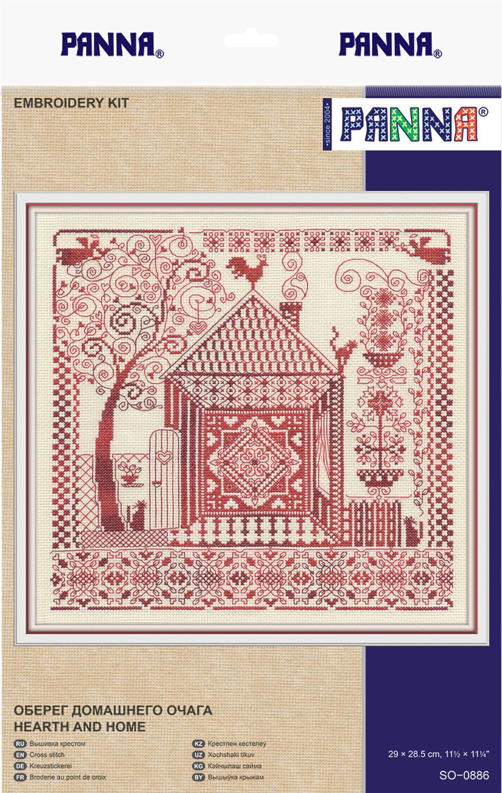 Набор для вышивания нитками Panna, Оберег домашнего очага, 30х30 см