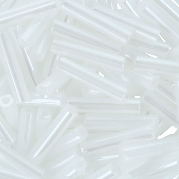 Бисер Toho Bugle 3 (9 мм), 25 г (5х5 г), 0121белоснежный/Перламутровый