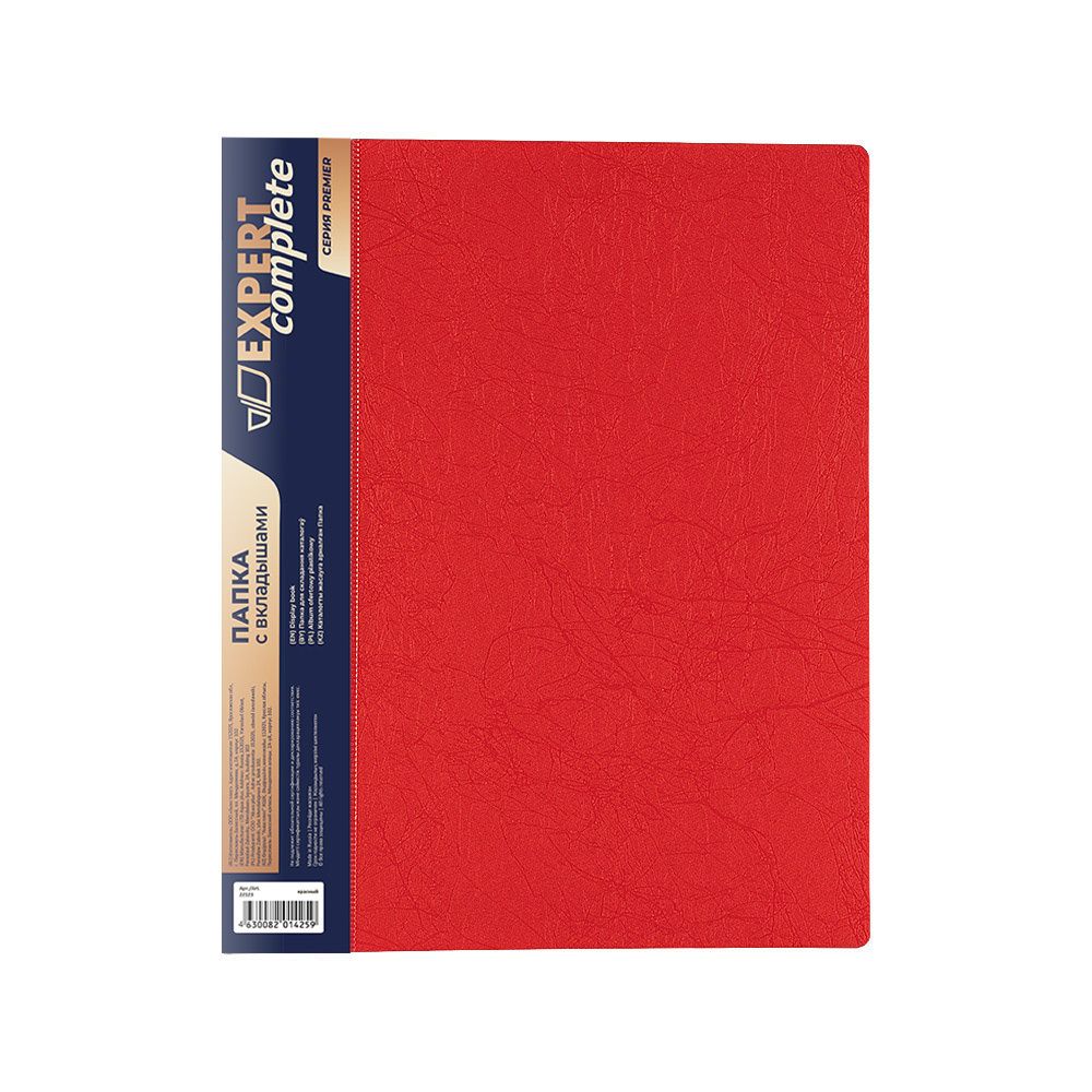 Папка с вкладышами Premier А4 20 л. 550 мкр. 20 мм, волокно, красный 22133, Expert Complete
