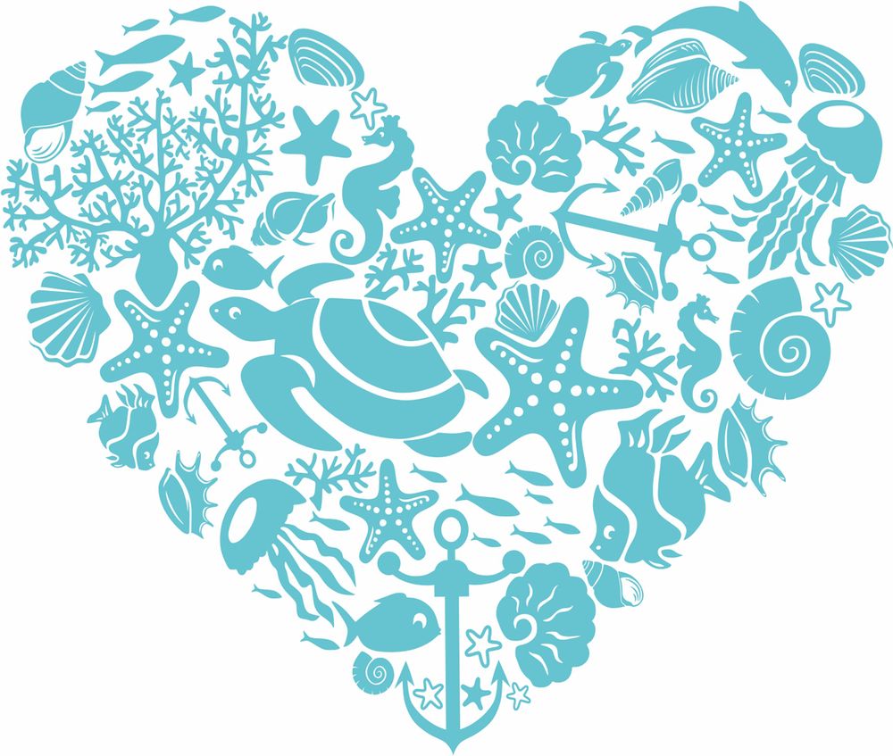 Термоаппликация Gamma Термотрансфер M №05, 1 шт, M-531 Сердце моря 12х10 см