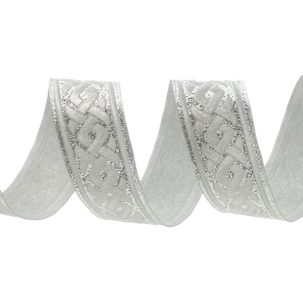 Тесьма металлизированная 35 мм, 10 м, (серебро)