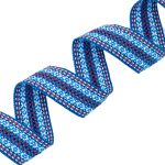 Лента (тесьма) жаккардовая 30.0 мм / 25±1 метров, х/б рис. 9871, синий/белый/красный/черный, С3881Г17