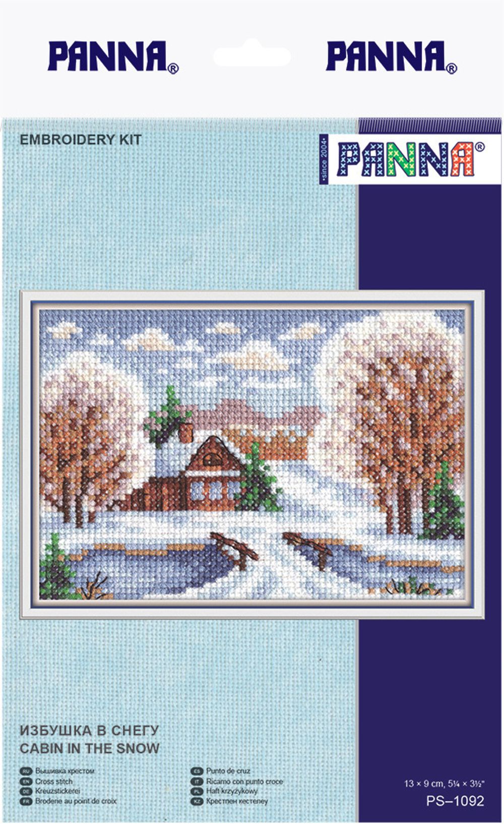 Набор для вышивания нитками Panna, Избушка в снегу, 13х9 см