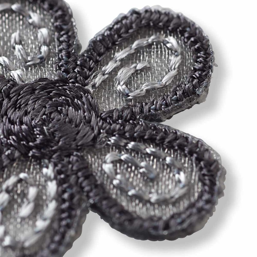 Аппликация самоклеящаяся/приутюживающаяся Цветы черный цв, мал, Prym