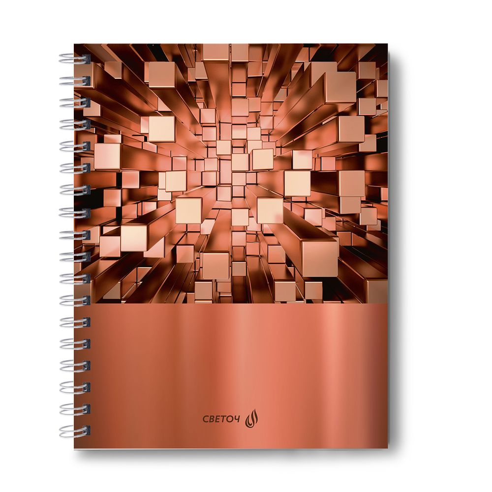 Тетрадь общая с твердой обложкой, глянцевая ламинация A5 80 л. на гребне 65 г/м², белизна 100% 4 шт клетка, 01564 Мозаика, Светоч Т215