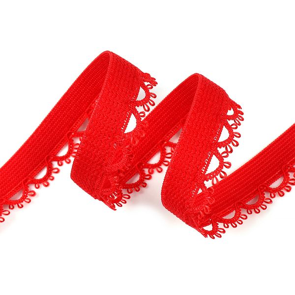 Резинка бельевая (ажурная) 15.0 мм / 50 метров, SD163 красный